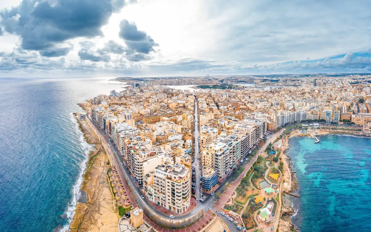 The Sliema coastline and the Maltese shore from the water